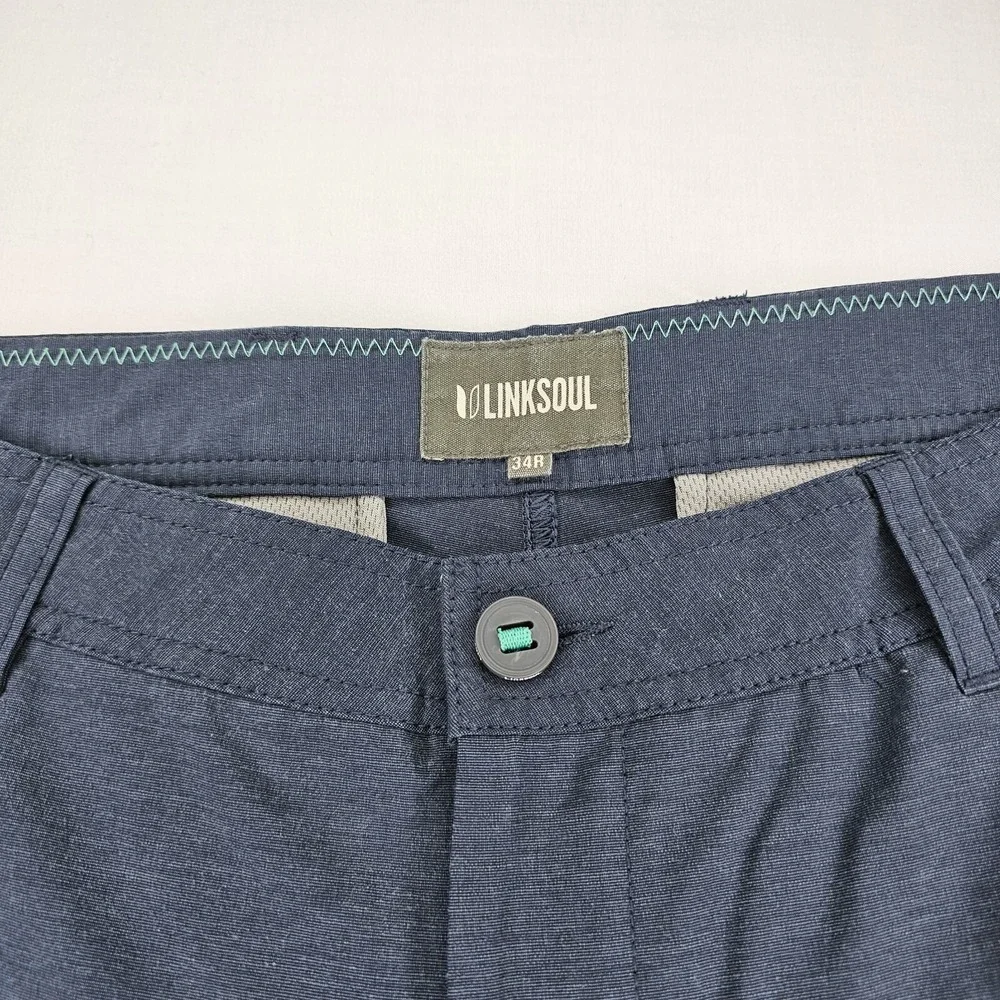 Linksoul 5 Pocket Boardwalker Golf Pants Mens 34R (34×29) Dark Gray